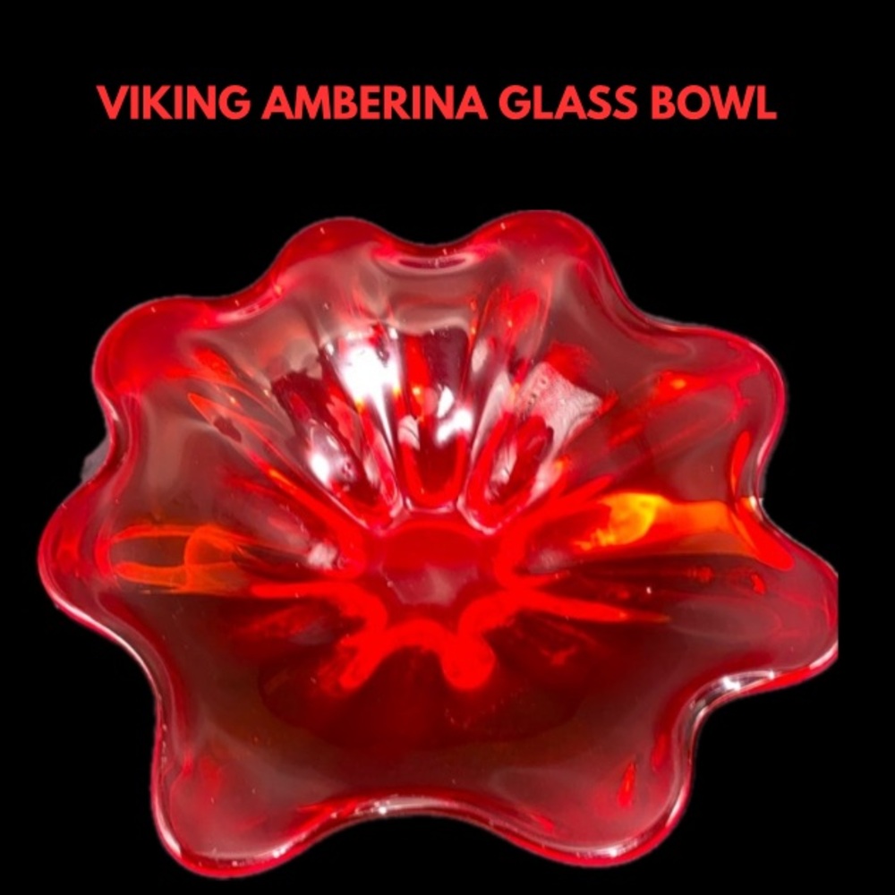 Lg. Scolloped Blown Glass Bowl
